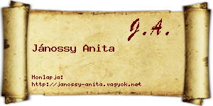 Jánossy Anita névjegykártya