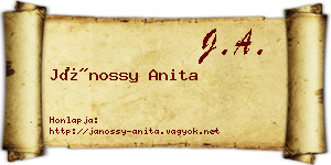 Jánossy Anita névjegykártya