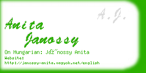 anita janossy business card